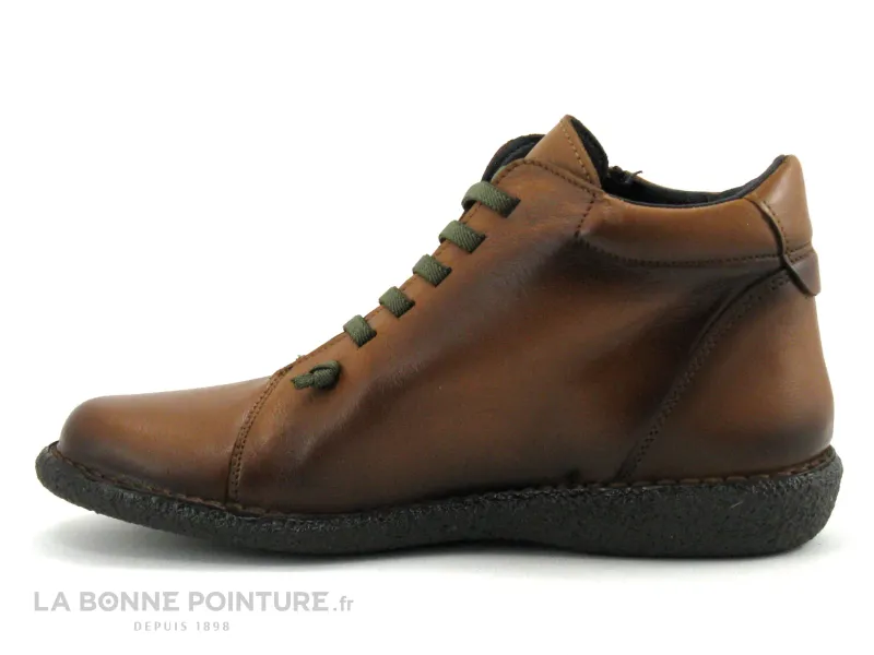 Achat chaussures Bran's Femme Chaussure montante, vente Brans 13580 Marron - Elastique kaki - Boots Femme