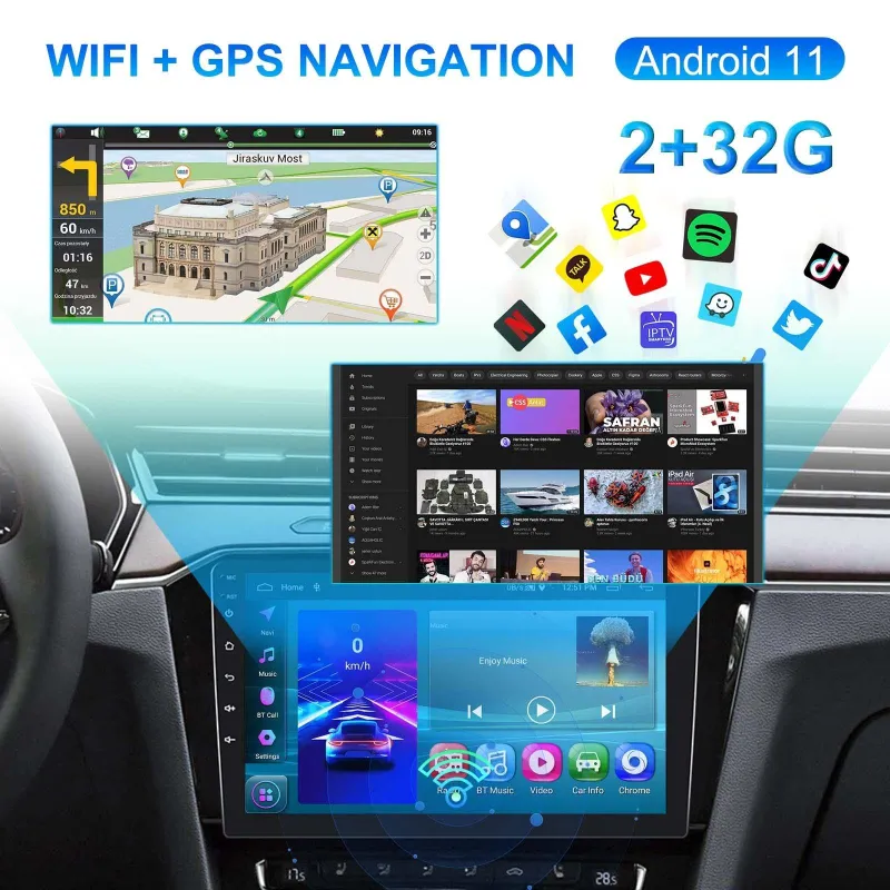 Autoradio Android 10 Pouces Écran Tactile Avec CarPlay