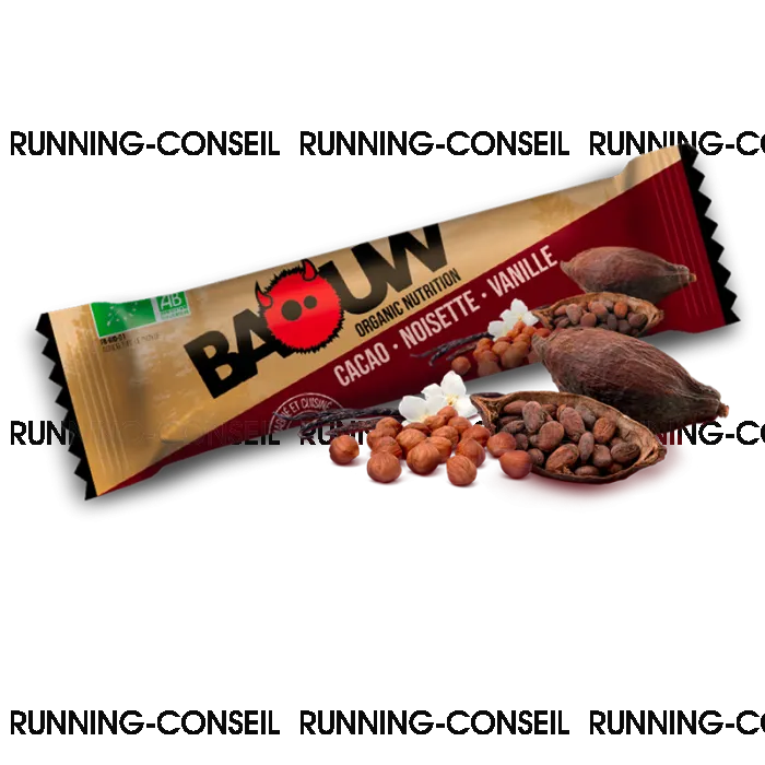 BAOUW barre bio Cacao-Noisette-Vanille 25g