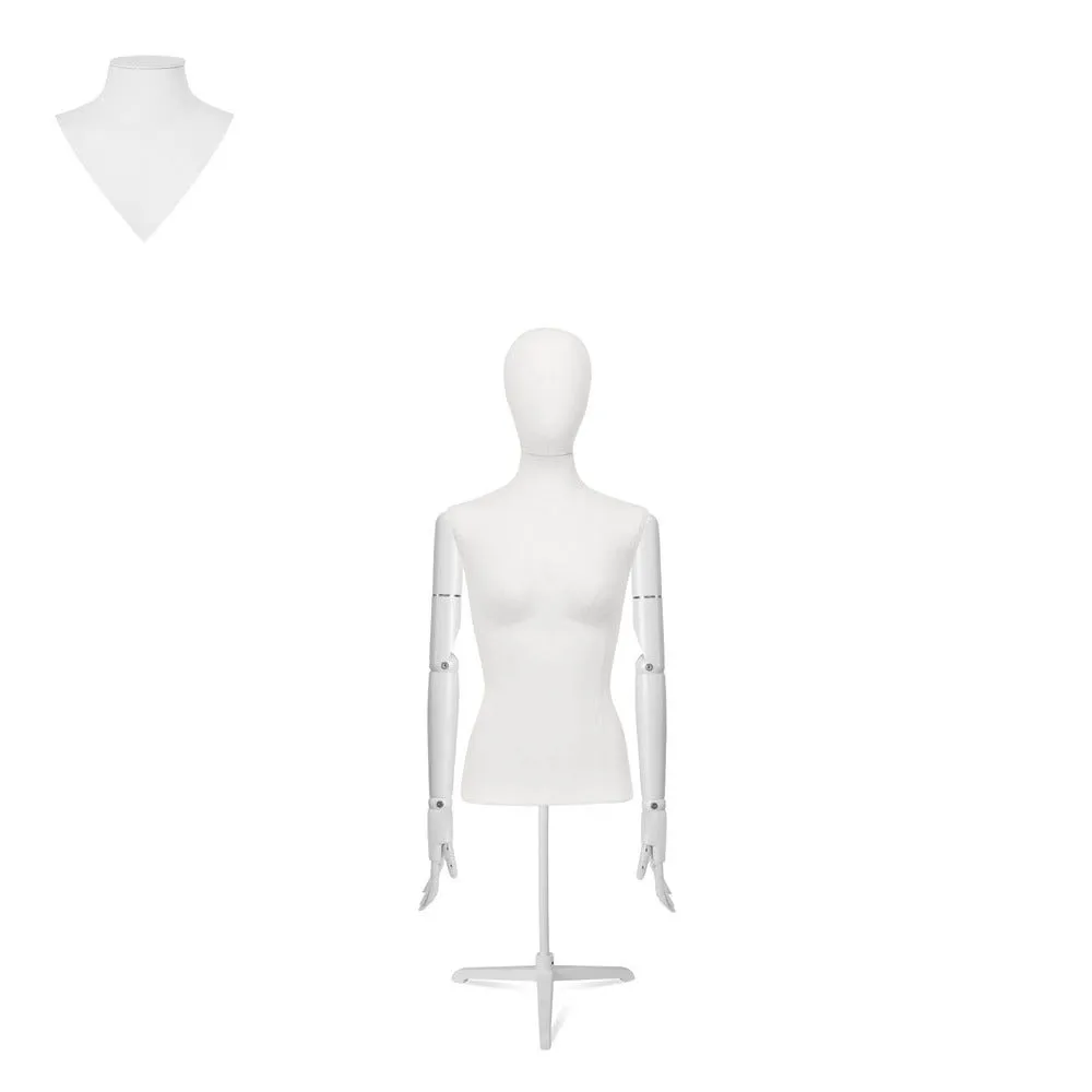 Buste femme EU36 tissu blanc bras blanc tripode court en blanc mat