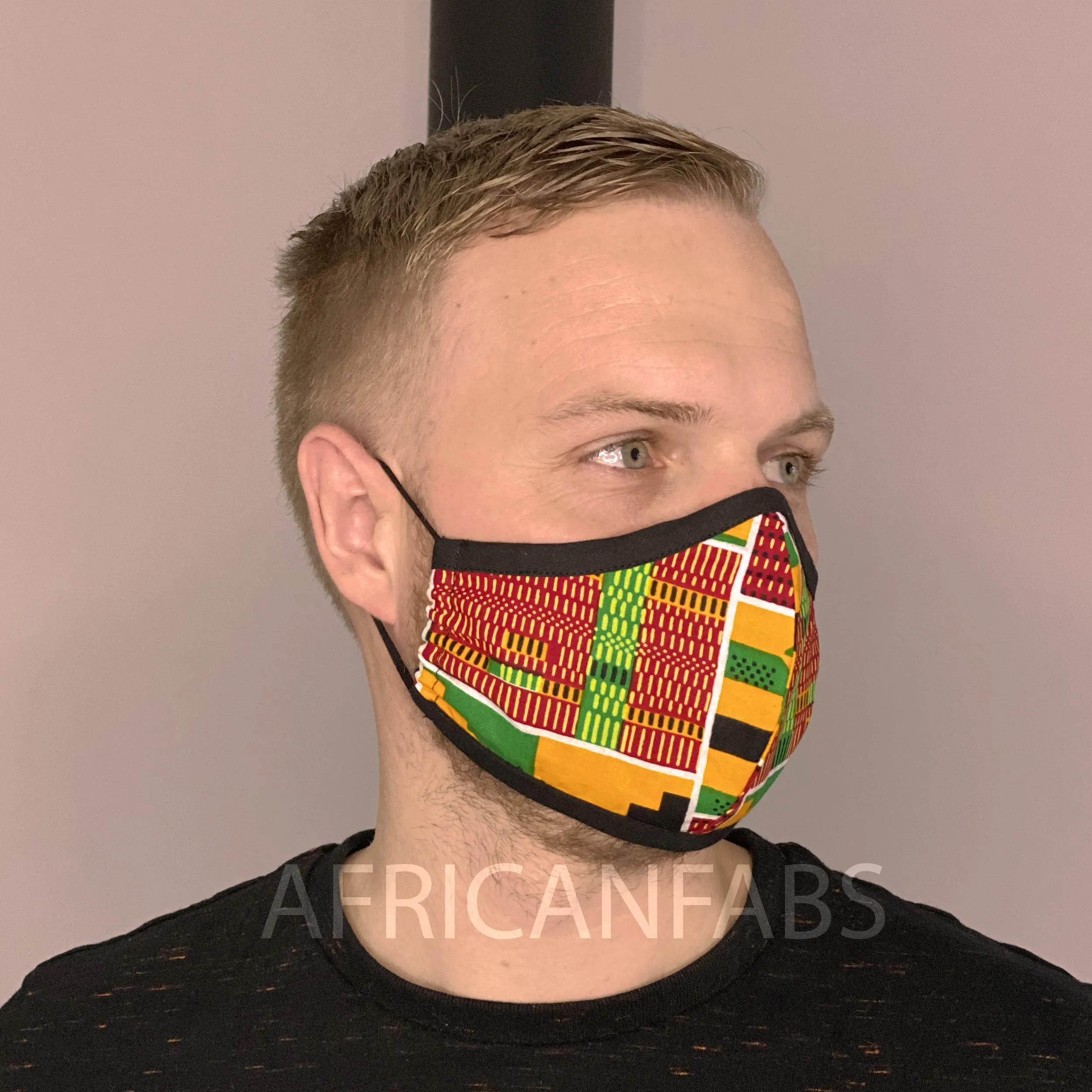 Imprimé africain Masque buccal / Masque facial en 100% coton - Unisexe - Kente