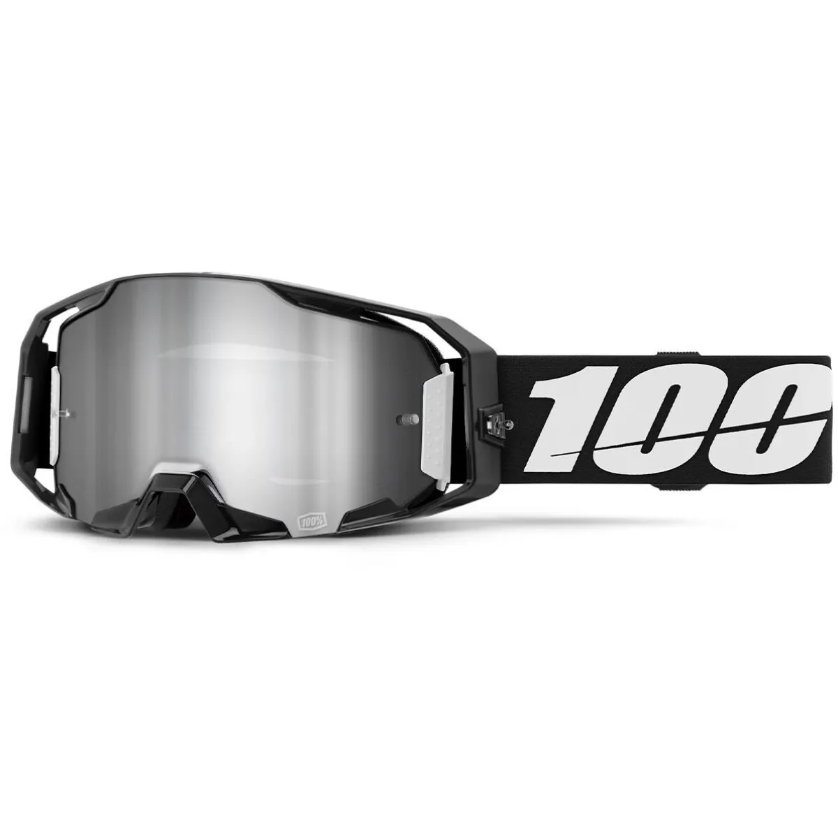 Masque Cross 100% Armatic Noir Écran Iridium Argent - Masque Cross