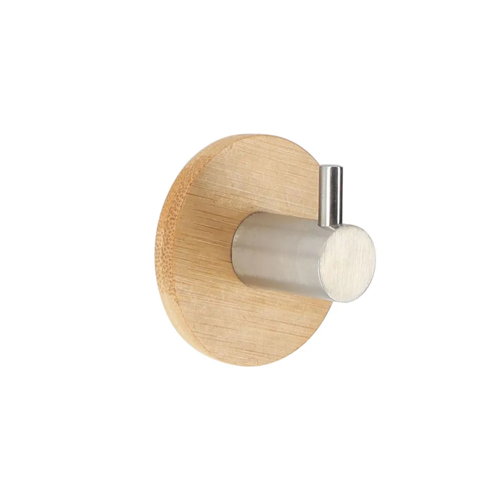 Patère murale bambou et métal 3.5x4.3cm 