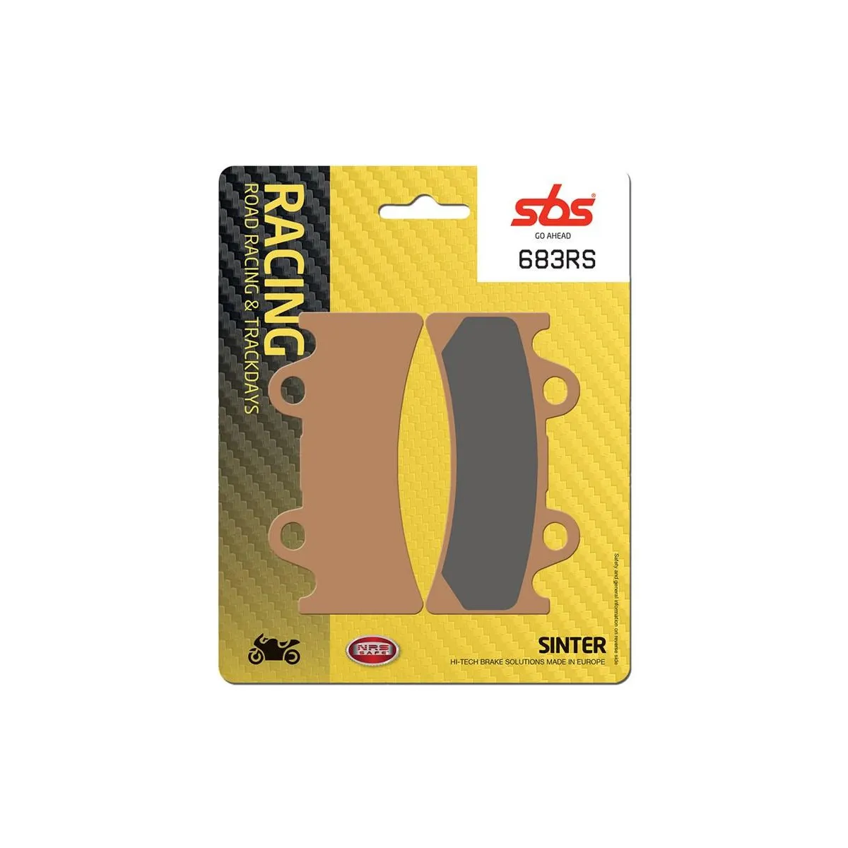 Plaquettes de frein SBS 683 RS métal fritté