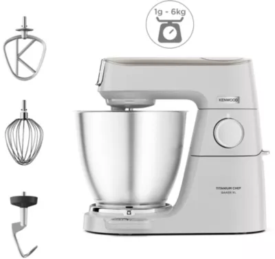 Robot pâtissier KENWOOD KVL65.009WH Titanium Chef Baker XL 